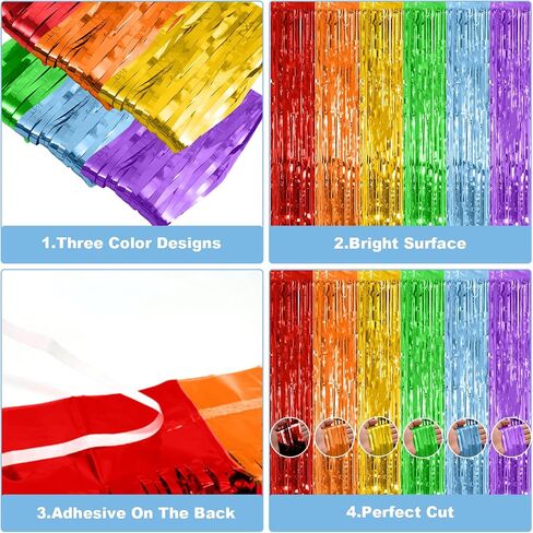 Blue Dog Birthday Party Decorations, Orange and Dark Light Blue Metallic Tinsel Foil Fringe Curtain Streamers for Blue Dog Theme Birthday Party Suppiles Home Photo Booth Props Backdrop(3.3ft X 6.6ft) in Saudi Arabia