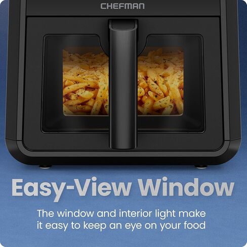 Chefman Air Fryer TurboFry 7-Qt, 6-in-1 High-Powered 450°F Cooking for Crispier Results, Compact Space-Saving Design, Air Fry, Bake, Broil, Reheat, Dehydrate, Defrost, Fast & Even Cooking – Black in Saudi Arabia