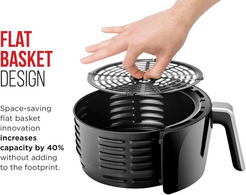طهاة طيار طيران توربوفري 7-QT ، 6 في -1-طهي 450 درجة فهرنهايت لنتائج أكثر هشاشة ، وتصميم مضغوط لتوفير المساحة ، قلى الهواء ، الخبز ، اللحم ، التسخين ، الجفاف ، إزالة الجليد ، سريع وحتى الطهي-الأسود-الأسود-الأسود in Kuwait