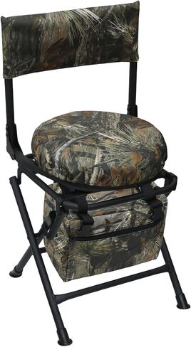MDSTOP 360 Degree Swivel Hunting Chair for Ground Blinds, Folding Hunting Seat, Fishing Chair, Lightweight, Portable, Padded Cushion for Dove Deer Hunting, Fishing, Camping(Pine Needle Camo) in Kuwait