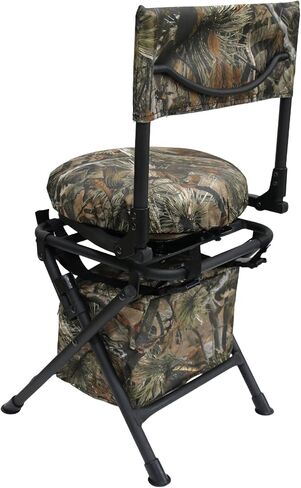 MDSTOP 360 Degree Swivel Hunting Chair for Ground Blinds, Folding Hunting Seat, Fishing Chair, Lightweight, Portable, Padded Cushion for Dove Deer Hunting, Fishing, Camping(Pine Needle Camo) in Kuwait