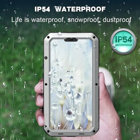 Marrkey for iPhone 13 Case, 360 Full Body Protective Cover Heavy Duty Shockproof Tough Armour Aluminum Metal Case with Silicone Built-in Screen Protector for Apple iPhone 13 6.1 Inch - Black in Saudi Arabia