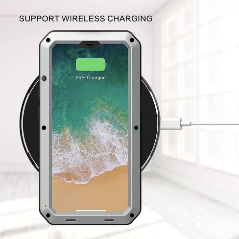 Marrkey for iPhone 13 Case, 360 Full Body Protective Cover Heavy Duty Shockproof Tough Armour Aluminum Metal Case with Silicone Built-in Screen Protector for Apple iPhone 13 6.1 Inch - Black in Saudi Arabia