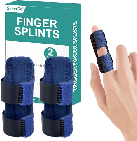Trigger Finger Splint, 2pcs Finger Support Brace Mallet Finger Brace for Index, Middle, Ring Finger - Tendon Release & Pain Relief-Black in Saudi Arabia