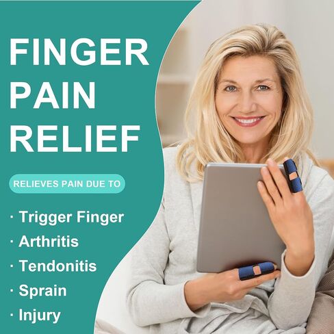 Trigger Finger Splint, 2pcs Finger Support Brace Mallet Finger Brace for Index, Middle, Ring Finger - Tendon Release & Pain Relief-Black in Saudi Arabia