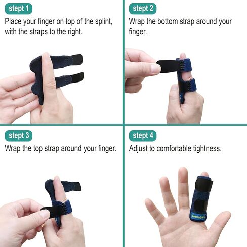 Trigger Finger Splint, 2pcs Finger Support Brace Mallet Finger Brace for Index, Middle, Ring Finger - Tendon Release & Pain Relief-Black in Saudi Arabia