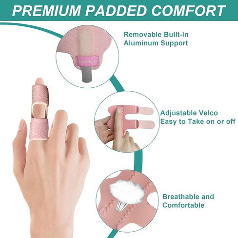 Trigger Finger Splint, 2pcs Finger Support Brace Mallet Finger Brace for Index, Middle, Ring Finger - Tendon Release & Pain Relief-Black in Saudi Arabia
