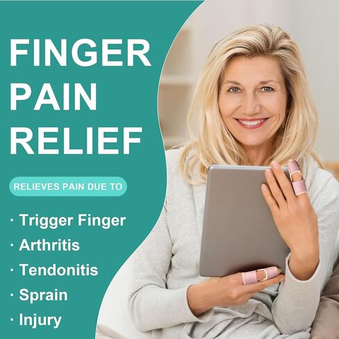 Trigger Finger Splint, 2pcs Finger Support Brace Mallet Finger Brace for Index, Middle, Ring Finger - Tendon Release & Pain Relief-Black in Saudi Arabia