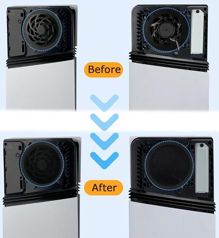 PS5 Slim/Pro Dust Cover Protector, 4 Pack Fan Dustproof Filter Mesh, High-Density Breathable Mesh Dust Cover for Cooling Fan, Compatible with Digital & Disc Edition (Black) in Saudi Arabia