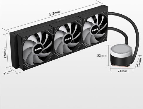 SAMA L60 CPU AIO COARDER ، 360 مم مبرد سائل ، 2000 دورة في الدقيقة 4PIN PWM CHAP in Kuwait