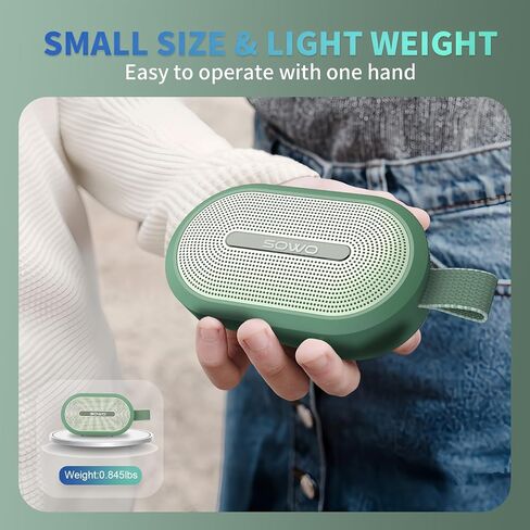 SOWO Wireless Portable Small Speaker, Ultra Magnetic Bluetooth Speaker for Golf Car, Coverless IP67 Waterproof, 24 H Playtime, Pro Sound, Clip On Design for Outdoor, Indoor - Black in Saudi Arabia