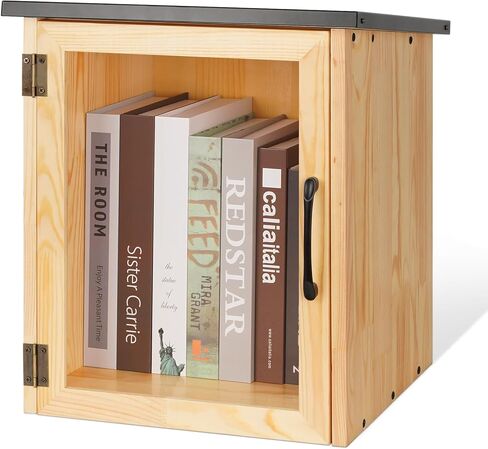 Outdoor Library Box Literature Exchange Box Outdoor Book Storage Little Wood Cabinet for DIY, Neighborhoods Community and Schools Sharing Books, Literature and Newspapers (20x14x21 Inch) in Saudi Arabia
