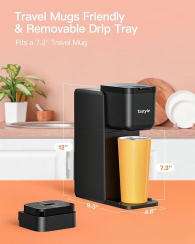 Single Serve Brewer, Iced | Hot | Bolder Coffee | Iced Tea Capabilities, Compatible with K Cup Pods, Grounds and Tea Leaves, 6 to 16oz Brew Size, Perfect for Small Spaces, Black in Saudi Arabia