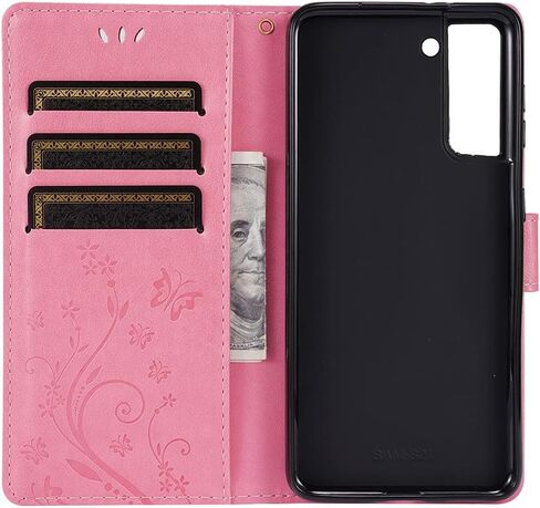 Compatible with Samsung Galaxy S21 FE 5G Case Glitter with Card Holder Flip Wallet Phone Case for Women Crystal Butterfly Shockproof Protective Case for Samsung Galaxy S21 FE 5G,Purple GY in Kuwait