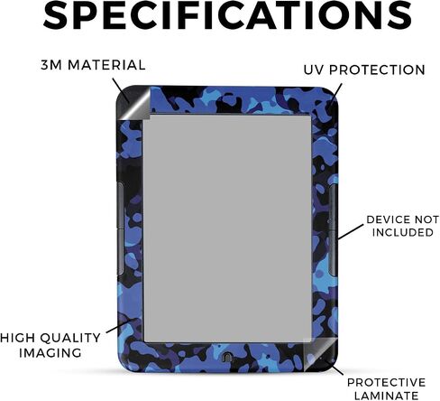 Tablet Skin Compatible with Barnes & Noble Nook GlowLight 4 (2021) - Blue Modern Camo - Premium 3M Vinyl Protective Wrap Decal Cover - Easy to Apply | Crafted in The USA by MightySkins in Saudi Arabia