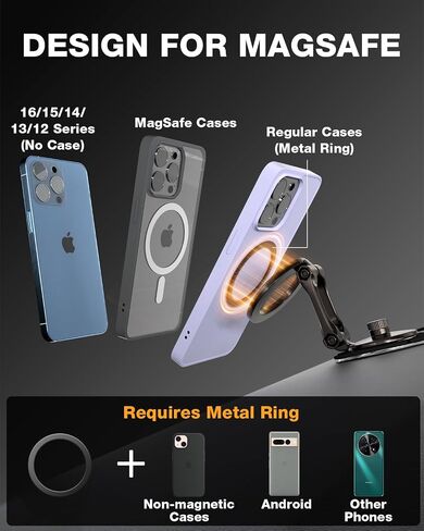 حامل هاتف Smolink Magnetic Car ، من أجل Magsafe Car Mount Never Drop ، Universal 360 ° Pro Adlemable Car Phone حامل لجهاز iPhone 16 Pro Max 15 14 13 Series ، Green in Kuwait