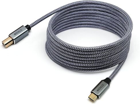 عالي السرعة 2.0 USB B إلى USB C Cable الطابعة 480 ميجابت في الثانية من سلك النايلون العالمي متوافق مع MacBook Pro / Air Midi Controller لوحة المفاتيح DAC GRay 0.5 متر / 1.6 قدم الأسلاك الرقمية in Kuwait
