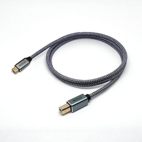 عالي السرعة 2.0 USB B إلى USB C Cable الطابعة 480 ميجابت في الثانية من سلك النايلون العالمي متوافق مع MacBook Pro / Air Midi Controller لوحة المفاتيح DAC GRay 0.5 متر / 1.6 قدم الأسلاك الرقمية in Kuwait
