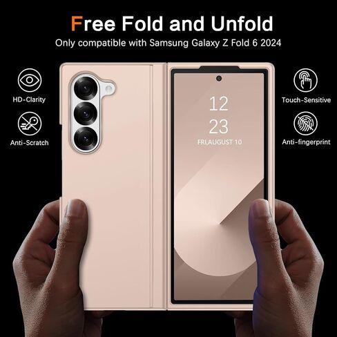 BENTOBEN for Samsung Galaxy Z Fold 6 Case with Adjustable Invisible Kickstand, Daul Layers Slim Hard PC Thin Shockproof Drop Protective Cover Case for Z Fold 6 7.6-inch 2024, Black in Saudi Arabia