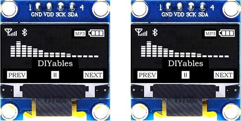 عرض OLED I2C 0.96 بوصة 128 × 64 لـ Arduino ، ESP32 ، ESP8266 ، Raspberry PI ، 2 قطع (1PCS Blue + 1PCS White) in Kuwait