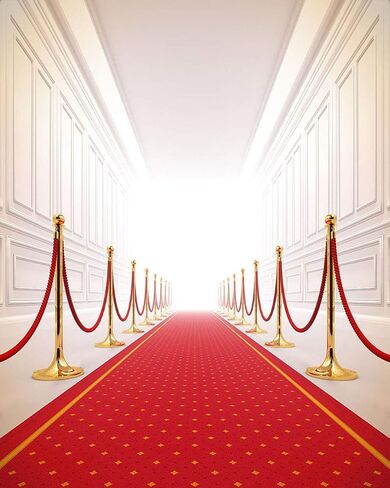 Sensfun Red Carpet Curtain Photography Backdrop Hollywood Theme Party Background Vinyl Red Gold Stage Backdrops for Royal Prom Wedding Birthday Xmas Event Decorations Photo Booth Studio Props 8x10ft in Saudi Arabia