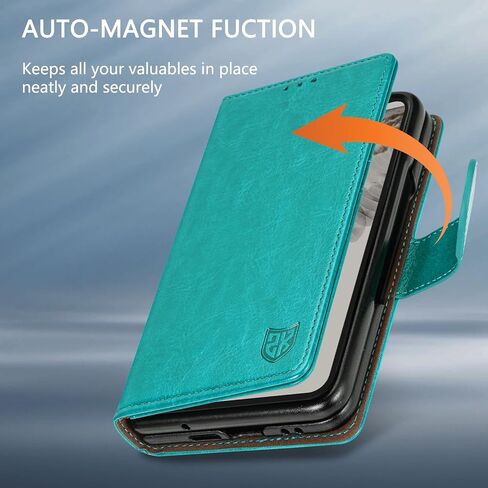 ZZXX for Google Pixel Fold Wallet Case with [RFID Blocking] Card Slot Magnetic Closure Leather Flip Fold Protective Holder Phone Case for Pixel Fold Case Wallet(Green-7.6 inch) in Saudi Arabia