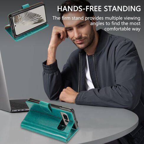ZZXX for Google Pixel Fold Wallet Case with [RFID Blocking] Card Slot Magnetic Closure Leather Flip Fold Protective Holder Phone Case for Pixel Fold Case Wallet(Green-7.6 inch) in Saudi Arabia