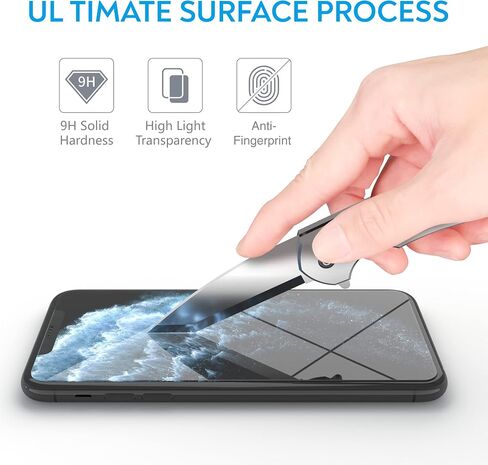 MANTO Screen Protector for iPhone 11 Pro Max, iPhone Xs Max 6.5 Inch, Full Coverage Tempered Glass Protector Film, 3D Touch, Anti Fingerprint, 3 Pack in Saudi Arabia