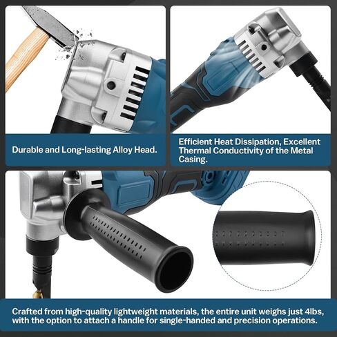 Cordless Metal Nibbler for Makita 18V Battery, 800W Sheet Steel Cutter with 2200RPM Brushless Motor, 360 Degree Rotating Blades for Cutting Stainless Steel, Aluminium, Plastic (Battery not Included) in Kuwait