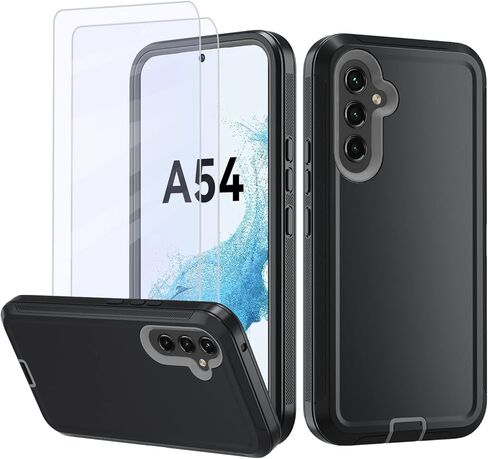 for Samsung Galaxy A54 5G case,A54 5G Heavy Duty case,[Military Grade Protective ][Shockproof] [Dropproof] [Dust-Proof], ONLY Fit Galaxy A54 5G Phone (Black) in Saudi Arabia