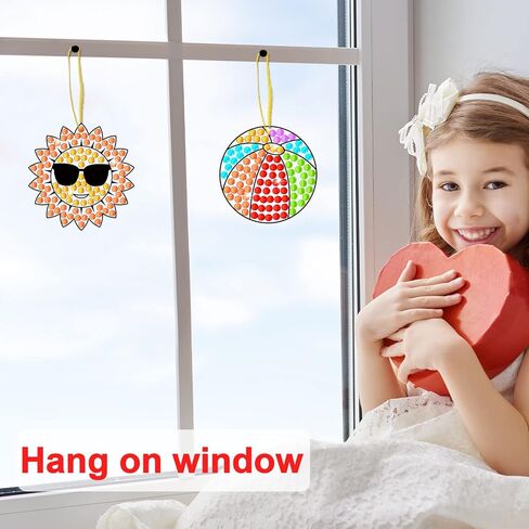 Qyeahkj 6 PCS Spring Arts Crafts DIY Flower Potted Gem Diamond Suncatcher Craft for Kids Exclents Window Diamond Plant Painting Exchange for Teen School Chaproom Actors Decors Party Party in Kuwait