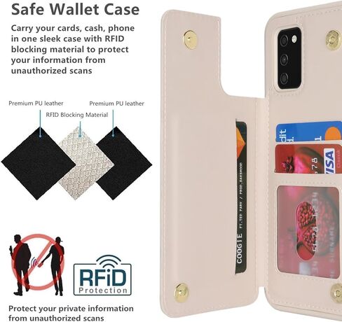 iCoverCase Compatible with Samsung Galaxy A03s Case with Card Holder, Wallet Case for Women Men [RFID Blocking] PU Leather Protective Phone Case for A03s European Version (Black Leopard) in Kuwait