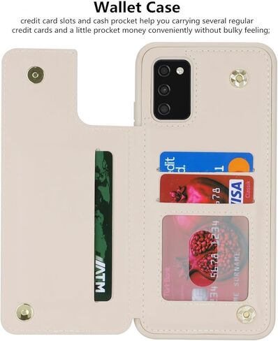 iCoverCase Compatible with Samsung Galaxy A03s Case with Card Holder, Wallet Case for Women Men [RFID Blocking] PU Leather Protective Phone Case for A03s European Version (Black Leopard) in Kuwait