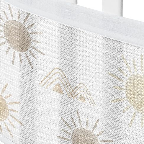 Sweet Jojo Designs +BreathableBaby Ivory Boho Chic Sun Boy Girl Gender Neutral Breathable Mesh Crib Liner Baby Infant Off White Sunrise Sunset Bohemian Farmhouse Shabby Southwestern Modern in Saudi Arabia