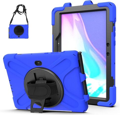 Case for Samsung Galaxy Tab Active Pro 10.1 Inch SM-T540/SM-T547, 360 Degree Swivel Kickstand Hand Shoulder Strap Shockproof Rugged Protective Case for Samsung Tab Active4 Pro, Orange in Saudi Arabia