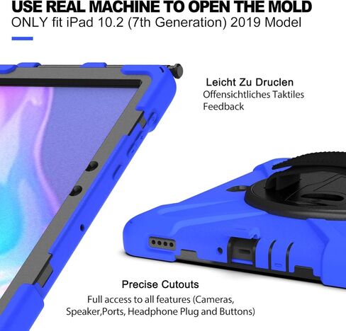 Case for Samsung Galaxy Tab Active Pro 10.1 Inch SM-T540/SM-T547, 360 Degree Swivel Kickstand Hand Shoulder Strap Shockproof Rugged Protective Case for Samsung Tab Active4 Pro, Orange in Saudi Arabia