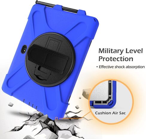 Case for Samsung Galaxy Tab Active Pro 10.1 Inch SM-T540/SM-T547, 360 Degree Swivel Kickstand Hand Shoulder Strap Shockproof Rugged Protective Case for Samsung Tab Active4 Pro, Orange in Saudi Arabia