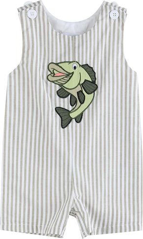 Lil cactus Boys Baby and Toddler Applique Shortall Overalls Romper in Kuwait