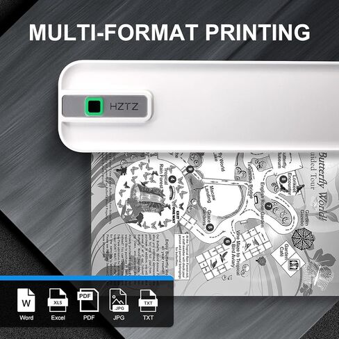 Wireless Portable Printer, Thermal Travel Printer, Inkless Printing Bluetooth & USB Printer Support 8.5"X11" US Letter/A4/A5 Thermal Paper, Compatible with Android & iOS Phone/Laptop in Saudi Arabia