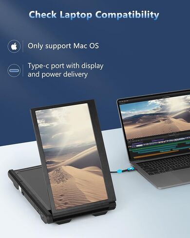 Alecewey Portable Monitor for Laptop Screen Extender Dual Monitor 12 Inch FHD 1080P IPS Display USB-A/Type-C/HDMI/Speakers for 13-16 Inch Computer Mac Windows Phone in Saudi Arabia