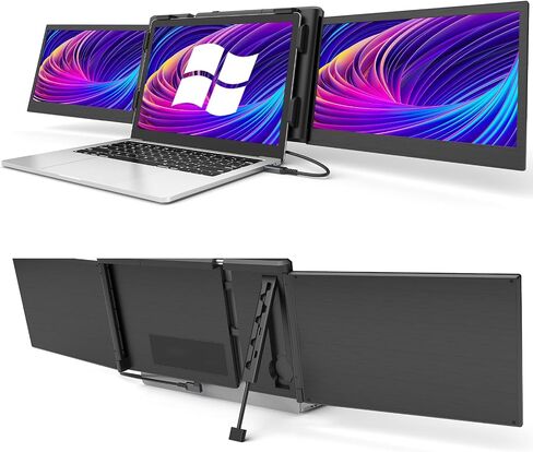 Alecewey Portable Monitor for Laptop Screen Extender Dual Monitor 12 Inch FHD 1080P IPS Display USB-A/Type-C/HDMI/Speakers for 13-16 Inch Computer Mac Windows Phone in Saudi Arabia