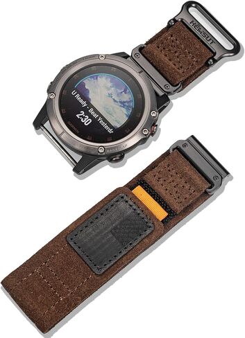 Soft Suede Leather Watch Band, 20mm Military Strap Compatible with Garmin Fenix 8 43mm /7S/7S Pro/6S/6S Pro/6S Sapphire/5S/5S Plus/5S Sapphire, Instinct 2S, Descent MK1S/2S, D2 Delta S, Approach S70-42mm in Kuwait