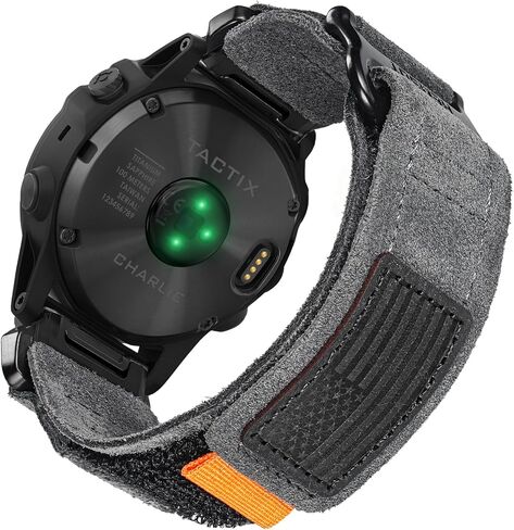 Soft Suede Leather Watch Band, 20mm Military Strap Compatible with Garmin Fenix 8 43mm /7S/7S Pro/6S/6S Pro/6S Sapphire/5S/5S Plus/5S Sapphire, Instinct 2S, Descent MK1S/2S, D2 Delta S, Approach S70-42mm in Kuwait