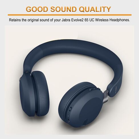 Replacement Ear Pads Compitable with Jabra Evolve2 65 MS/65 UC/USB, Earpads Cushions for Evolve2 40 UC/MS/USB, Headset Ear Covers Also Fit Jabra Elite 45h-Black in Saudi Arabia