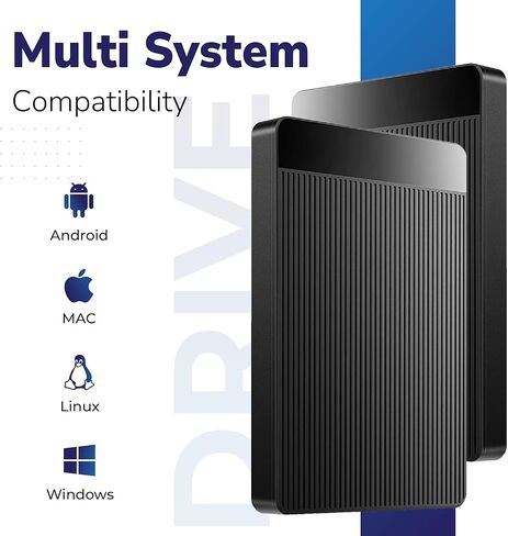 External Hard Drive 1TB USB 3.1 Type-c Ultra Slim HDD, Portable Hard Disk, Backup Drive External – 2.5 inch Storage Compatible with PC, Laptop, Tablet, Gaming Console (Black) in Kuwait