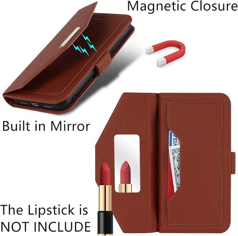 Jaorty Crossbody Wallet for iPhone 11 Case with Adjustable Lanyard Strap Credit Card Holder 6.1",PU Leather Handbag Purse Kickstand Make Up Mirror Cover Case for Men Women Girl,Blue in Saudi Arabia