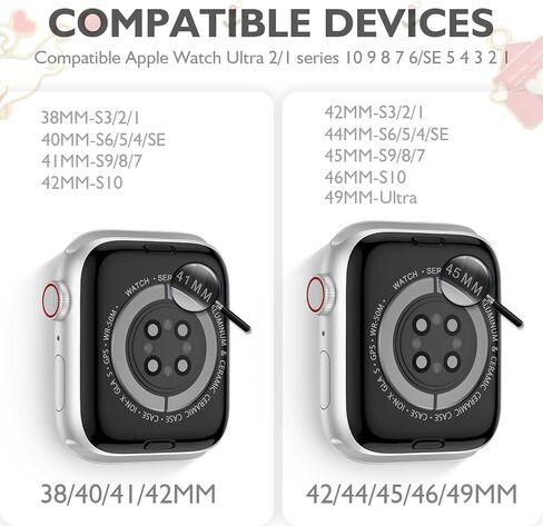 XYF Stylish Compatible with Women Apple Watch Bands 41mm 40mm 38mm 42mm, Bling Pendants Charms Bracelet for iWatch Series 10 9 8 7 6 5 4 3 2 1 SE Ultra（Gold/Black,42/41/40/38） in Saudi Arabia
