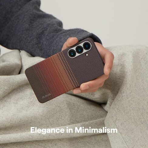 Pitaka لحالة S25 ، 6.2 بوصة ، متوافقة مع Magsafe ، Slim & Light Samsung Galaxy S25 Case ، 600D الألياف Aramid مصنوعة [حالة سائلة للغاية - أسود/رمادي] in Kuwait