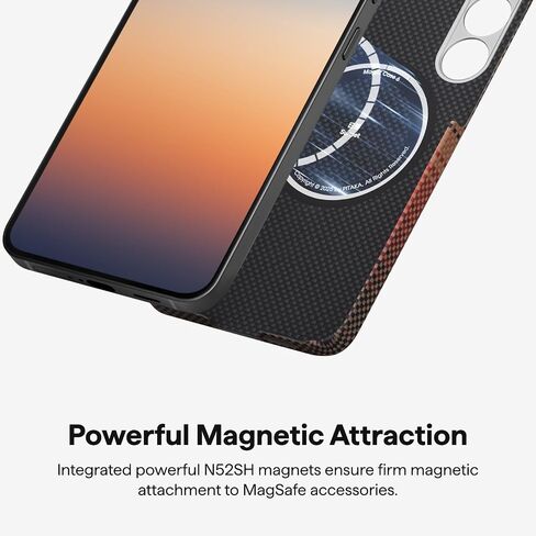 Pitaka لحالة S25 ، 6.2 بوصة ، متوافقة مع Magsafe ، Slim & Light Samsung Galaxy S25 Case ، 600D الألياف Aramid مصنوعة [حالة سائلة للغاية - أسود/رمادي] in Kuwait