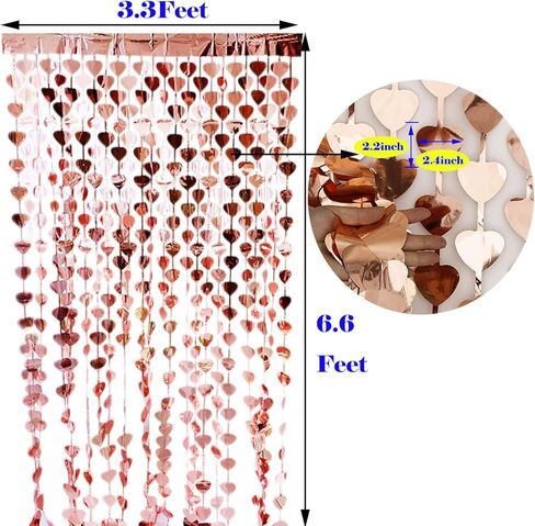 Prudance 2Pcs Red Heart Foil Fringe Curtain,Sequin Love Heart Curtain Photo Backdrop Props Suitable for Birthday Party Valentine's Day Bachelorette Engagement Wedding Decor.(3.3 x 6.6 Ft) in Kuwait